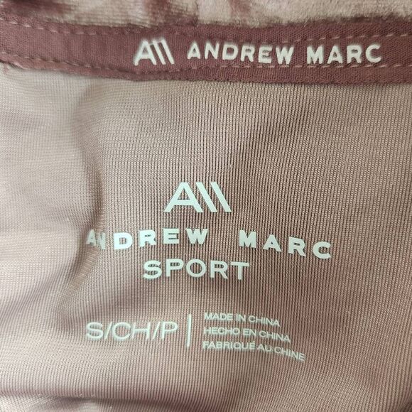 Andrew Marc Pink Crushed Velvet Cowl Neck Activewear Pullover NWT Size Small - Picture 6 of 10
